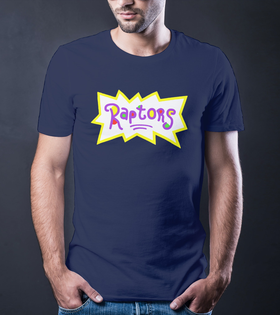 Raptors Retro Pop Art Style Text With Vivid Colors And Bold Outline T-Shirt