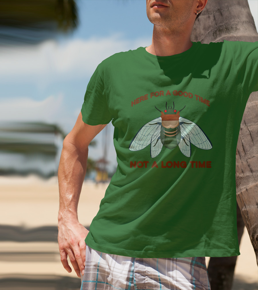 Here For A Good Time Not A Long Time Cicada T-Shirt