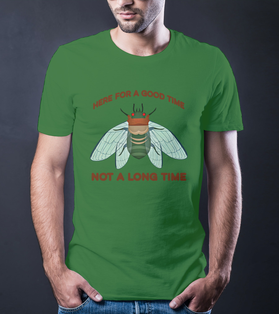 Here For A Good Time Not A Long Time Cicada T-Shirt