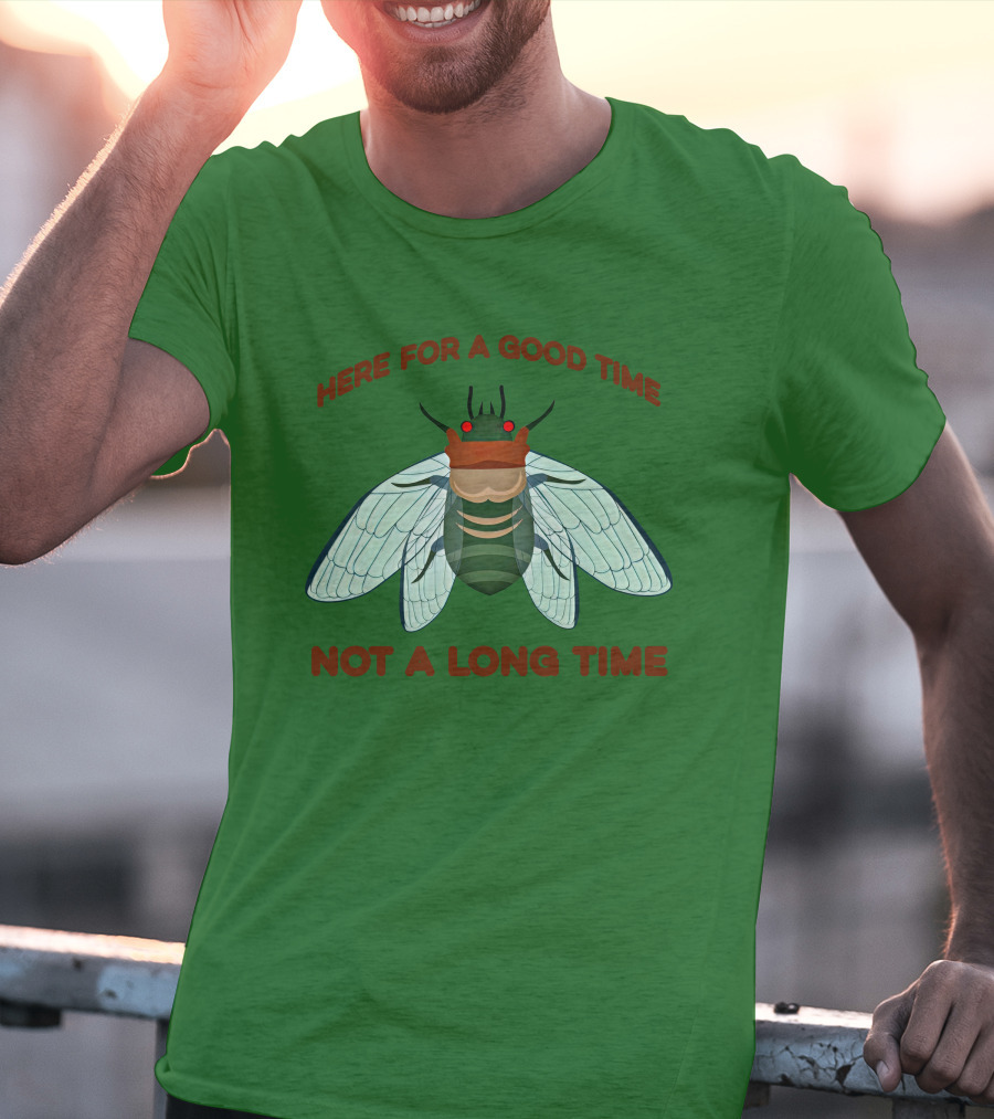 Here For A Good Time Not A Long Time Cicada T-Shirt