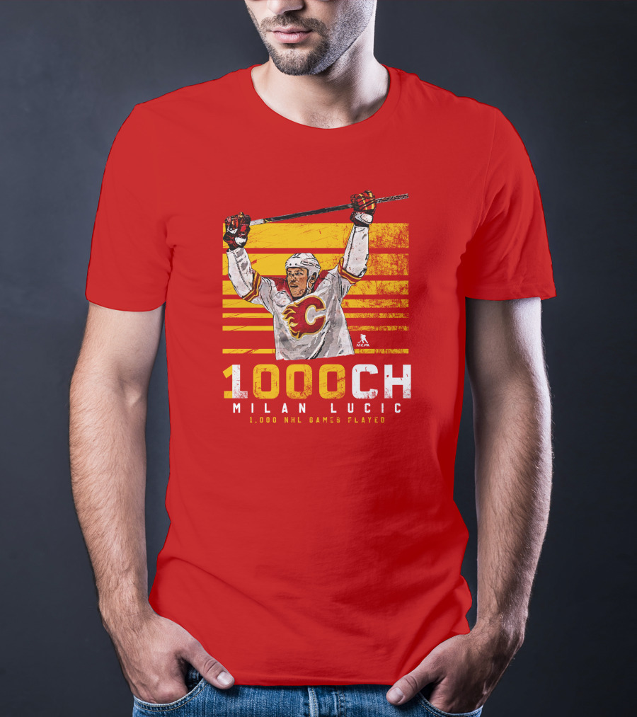 Milan Lucic 1000 NHL Games Played Calgary Flames T-Shirt
