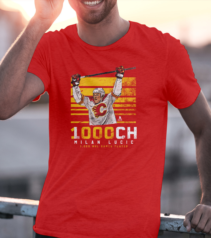 Milan Lucic 1000 NHL Games Played Calgary Flames T-Shirt