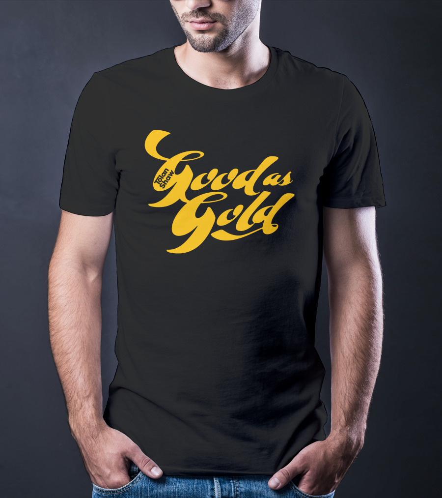 Tolanshaw Good As Gold Stylized Text T-Shirt