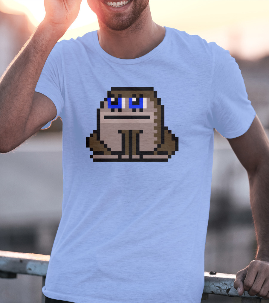 Sergito CrypToadz Pixel Art Frog With Blue Eyes T-Shirt