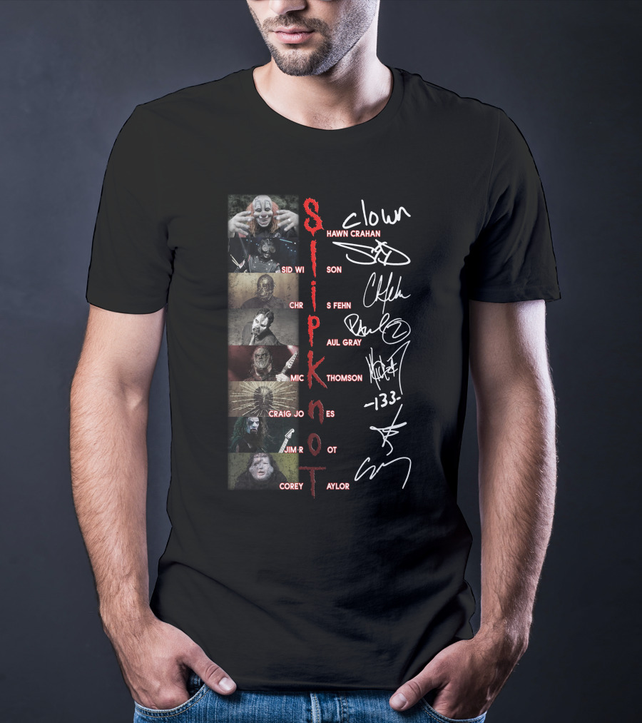 Slipknot Band Members Signatures Collage T-Shirt