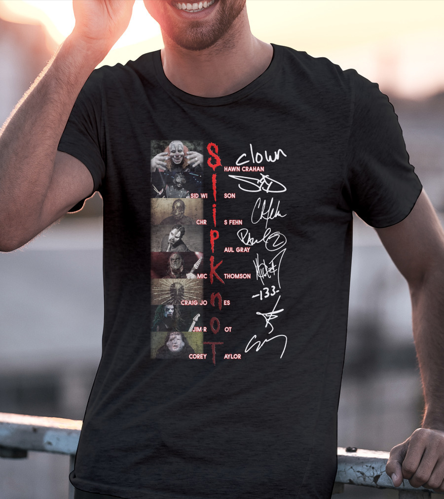 Slipknot Band Members Signatures Collage T-Shirt