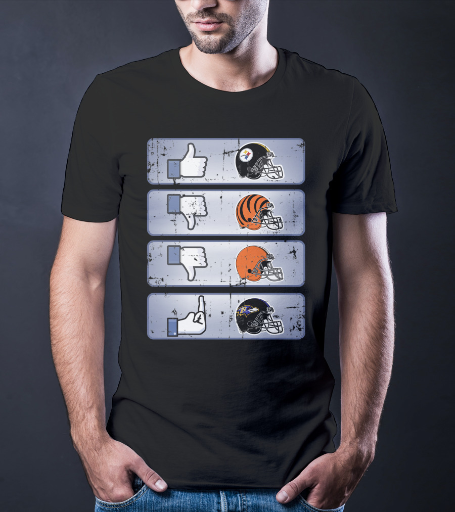 Icon Like Dislike Bengals Browns Steelers Ravens T-Shirt