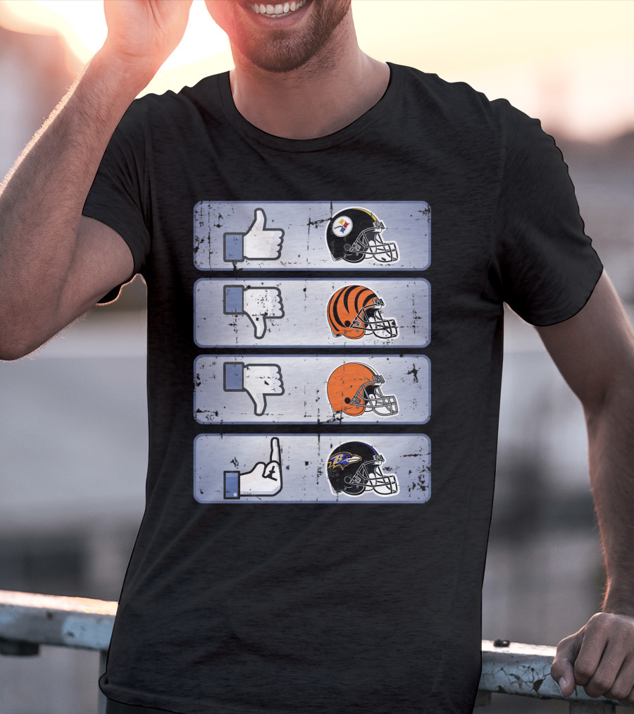 Icon Like Dislike Bengals Browns Steelers Ravens T-Shirt