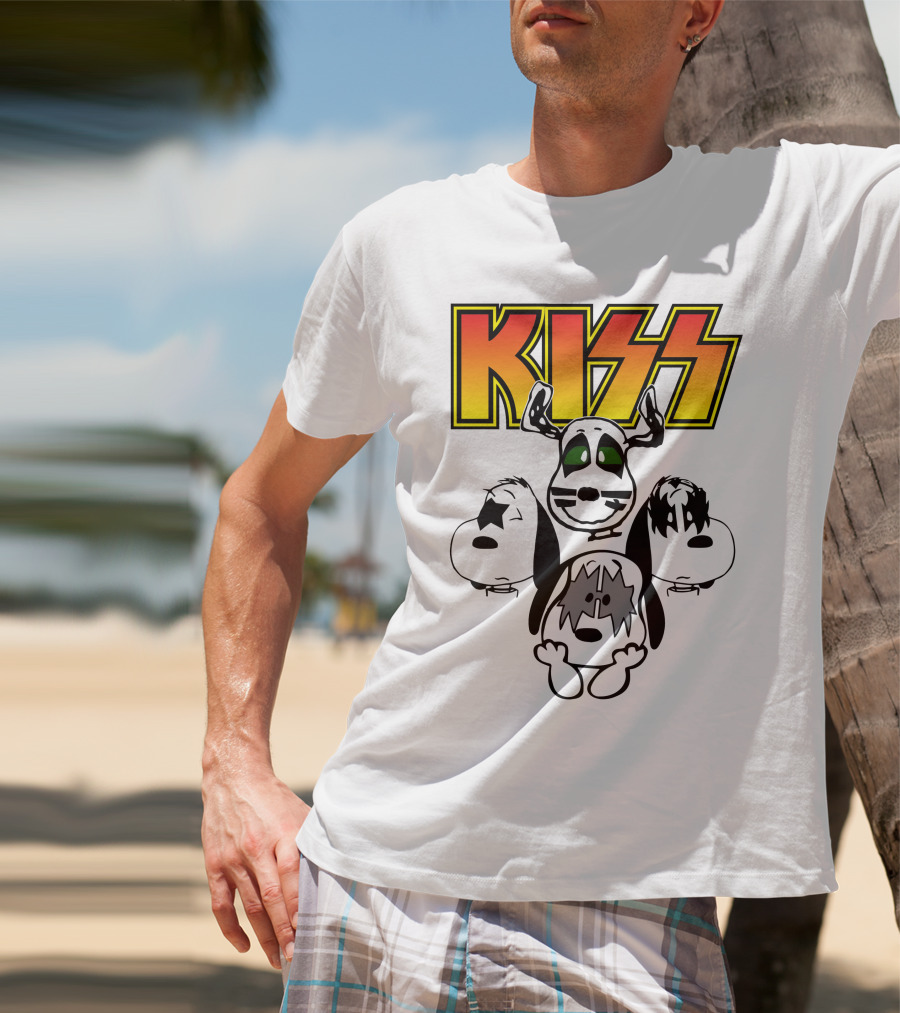 Kiss Band Snoopy Characters T-Shirt