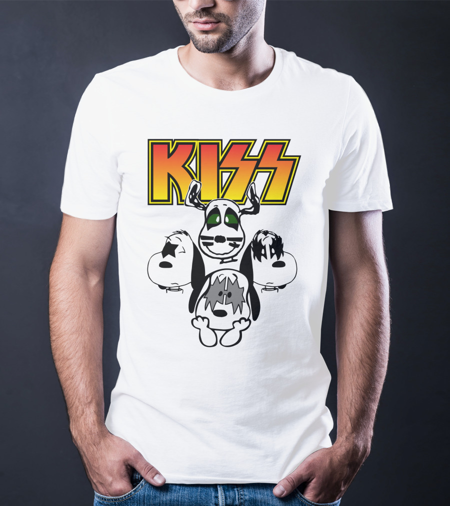 Kiss Band Snoopy Characters T-Shirt