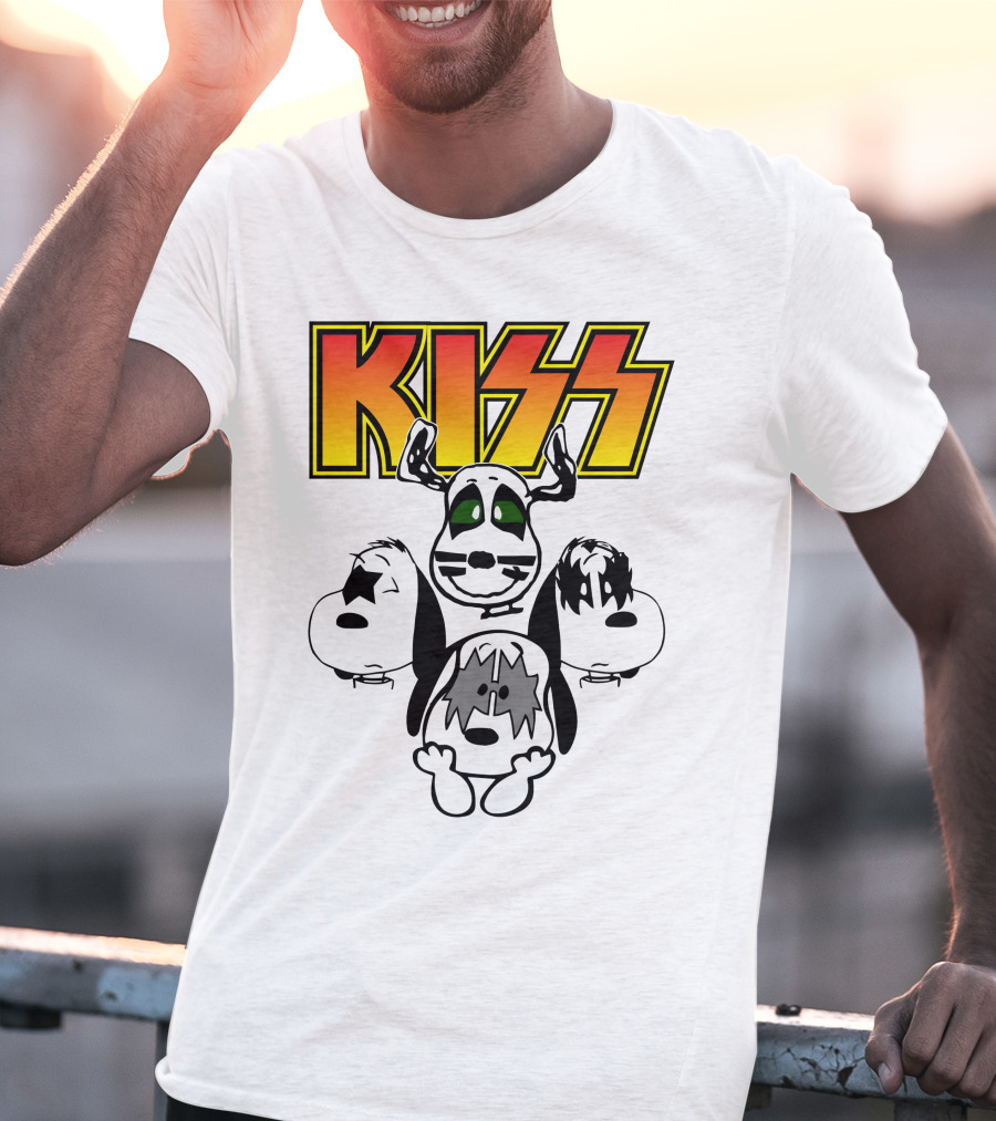 Kiss Band Snoopy Characters T-Shirt