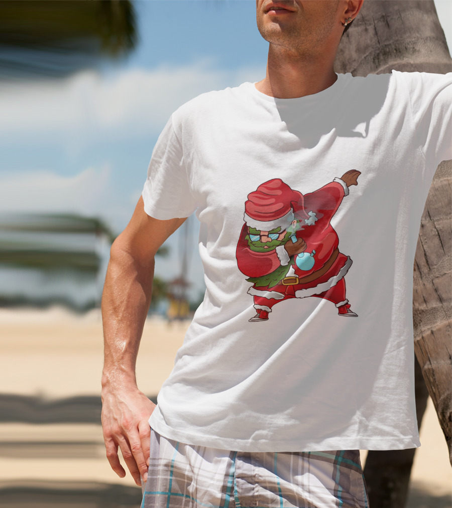 Cool Santa Style Merry Dab Christmas Smoking Fun T-Shirt