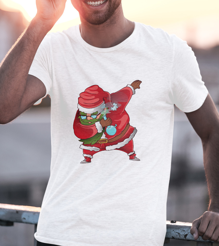 Cool Santa Style Merry Dab Christmas Smoking Fun T-Shirt