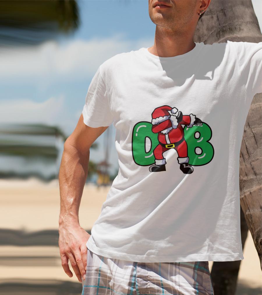 Santa Dab With Green DB Letters T-Shirt