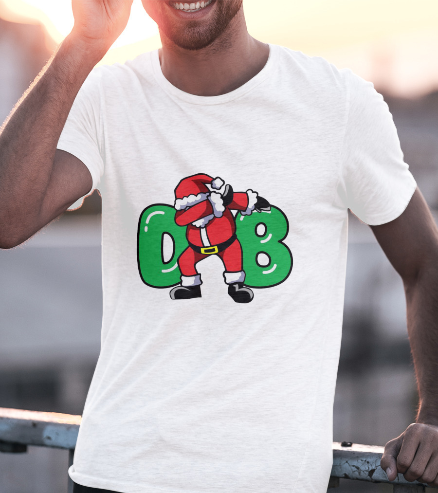 Santa Dab With Green DB Letters T-Shirt