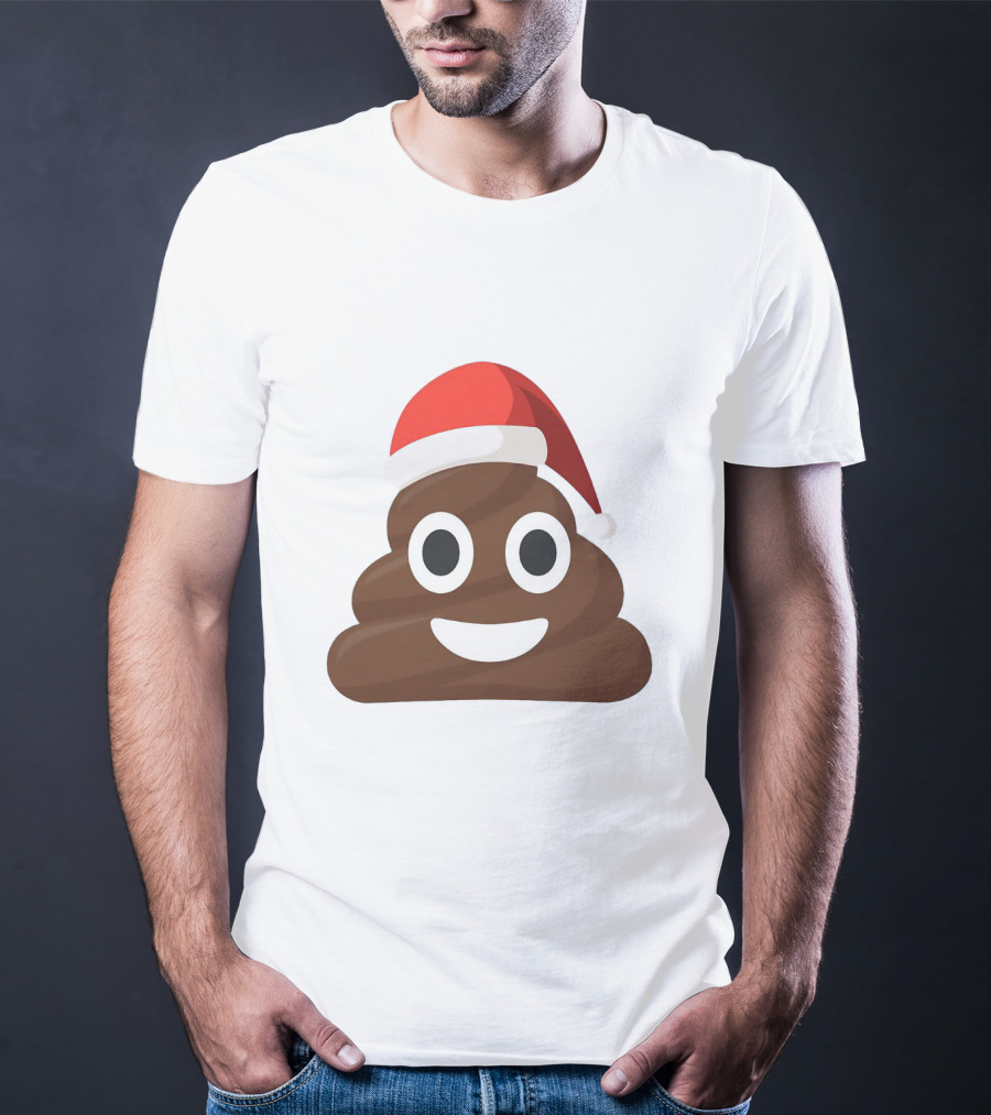 Funny Santa Poopy Emoji Holiday Humor T-Shirt