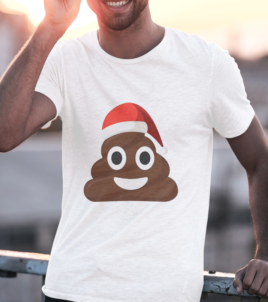 Funny Santa Poopy Emoji Holiday Humor T-Shirt