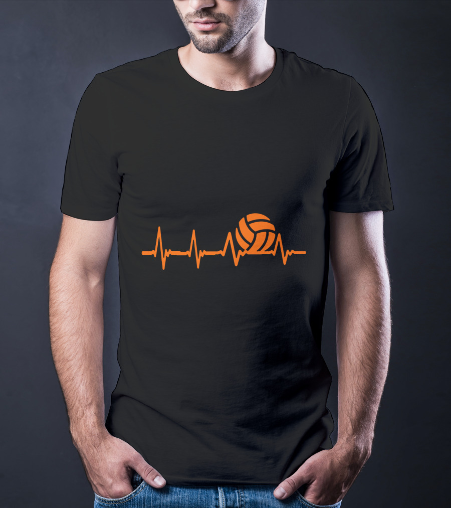 Volleyball Heartbeat With Volleyball Beats Iconic Orange T-Shirt