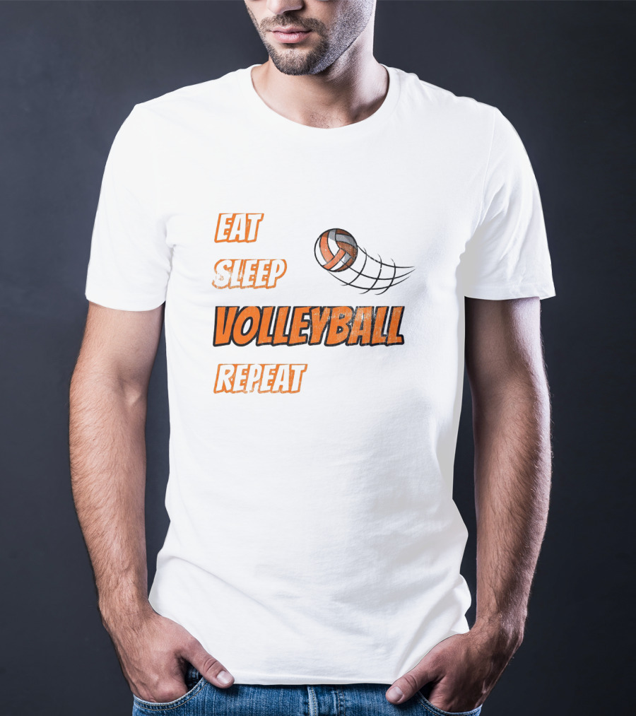 Eat Sleep Volleyball Repeat With Dynamic Ball Image T-Shirt