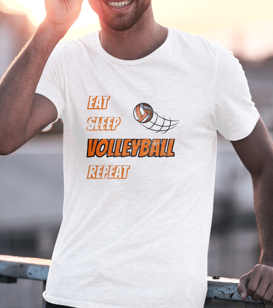 Eat Sleep Volleyball Repeat With Dynamic Ball Image T-Shirt