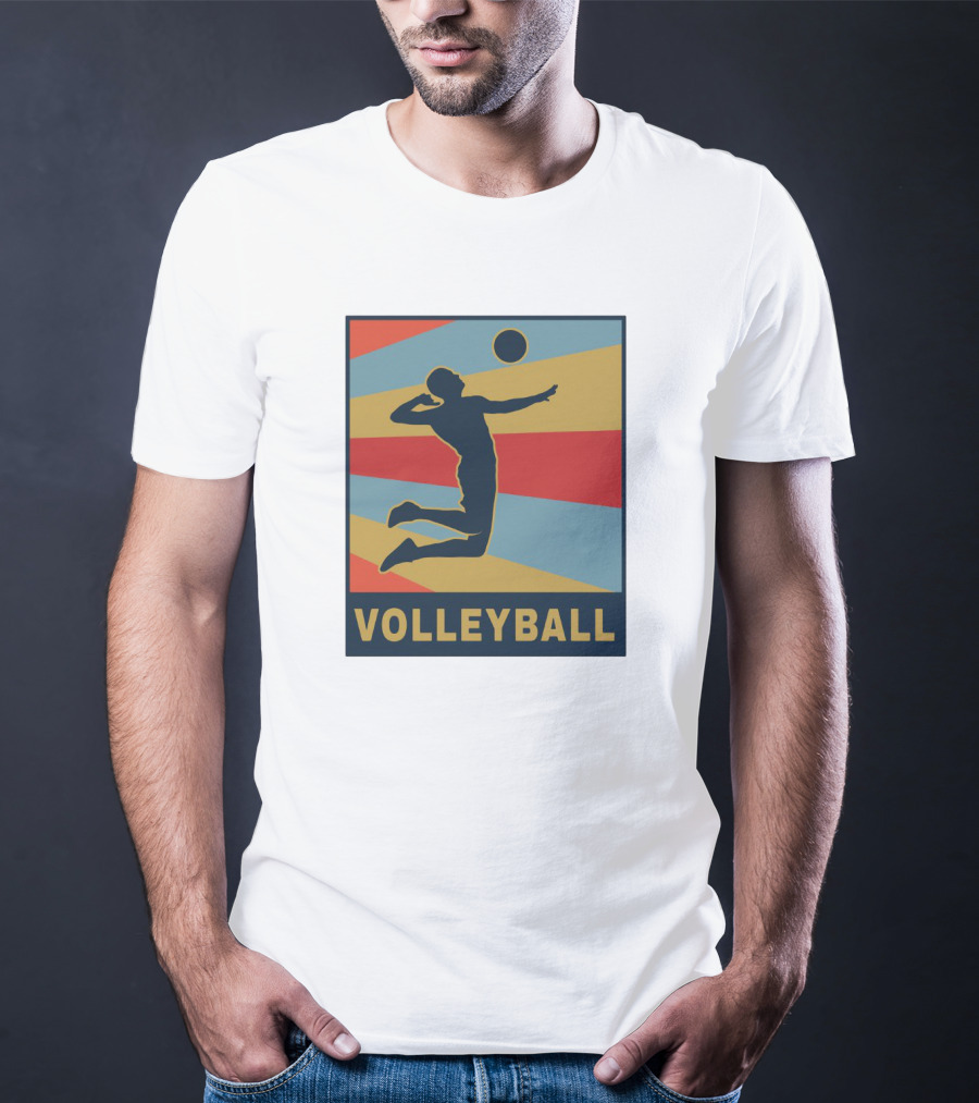 Volleyball Player Silhouette Jumping Action Club Team T-Shirt