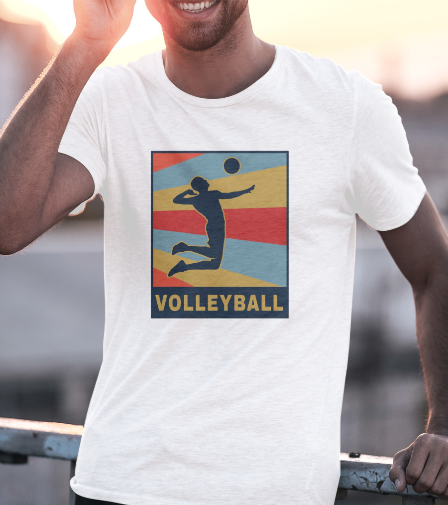 Volleyball Player Silhouette Jumping Action Club Team T-Shirt