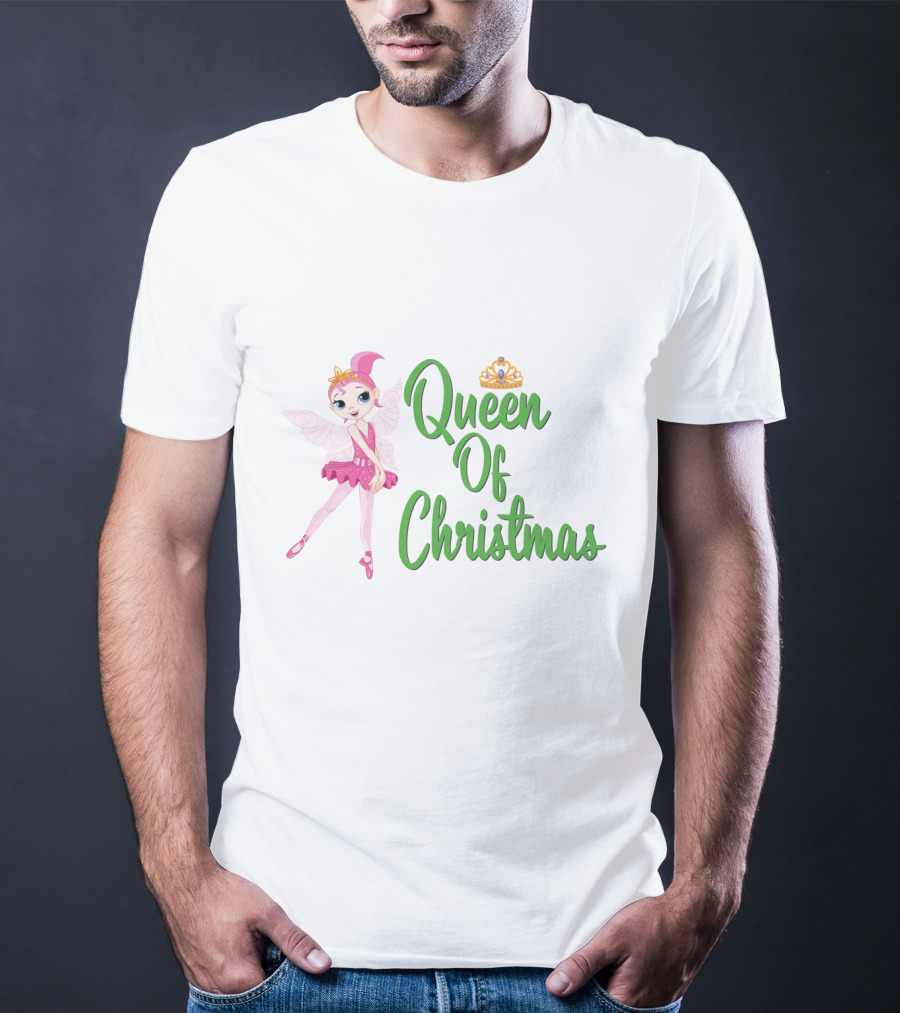 Queen Of Christmas Ballet Fairy With Pink Tutu And Crown T-Shirt
