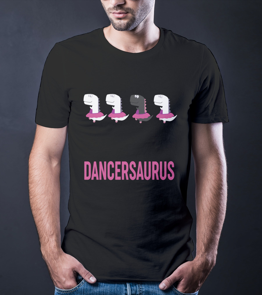 Ballet Dancersaurus T-Rex In Pink Tutus T-Shirt