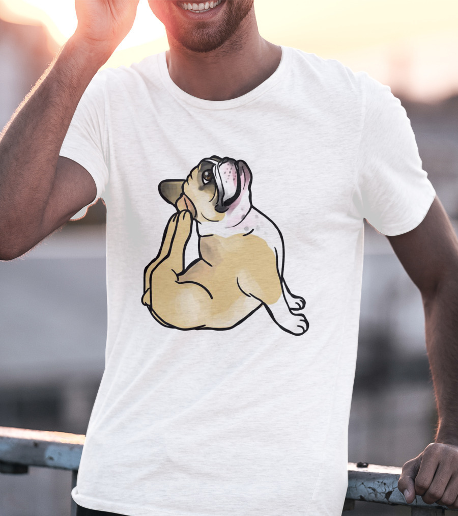 Bulldog Puppy Stretching In Full Cobra Pose T-Shirt
