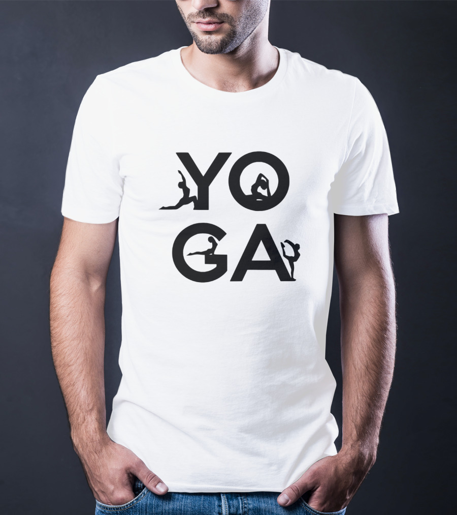 Yoga Silhouette Poses Word T-Shirt