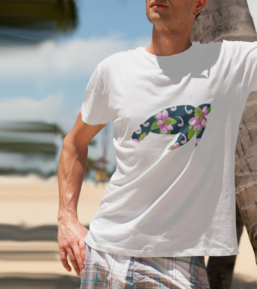 TurtleHead Floral Pattern With Pink Flowers T-Shirt