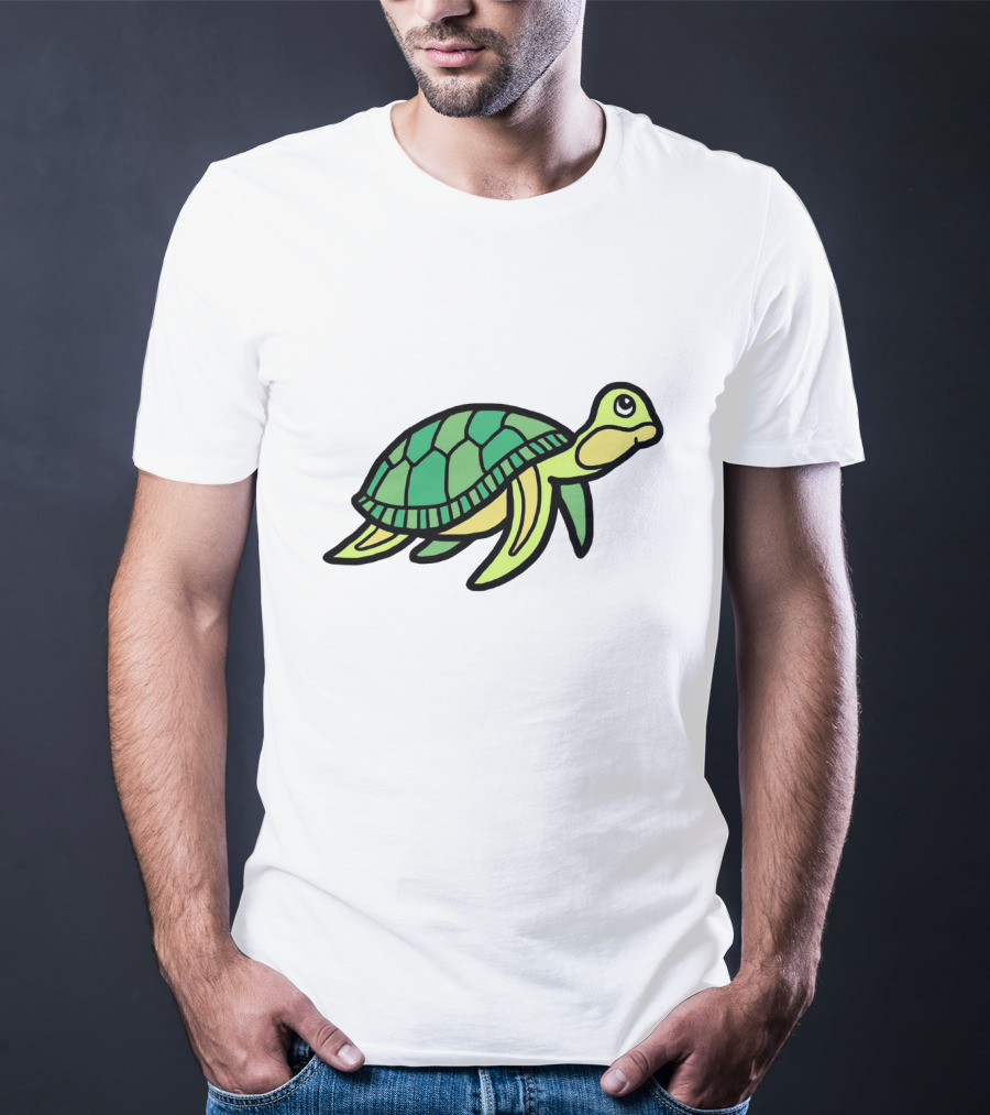 Cute Little Sea Turtle Delightfully Adorable Green Companion T-Shirt