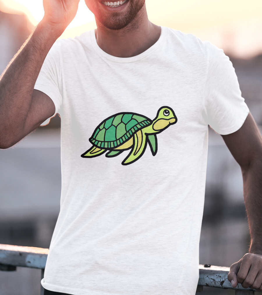 Cute Little Sea Turtle Delightfully Adorable Green Companion T-Shirt