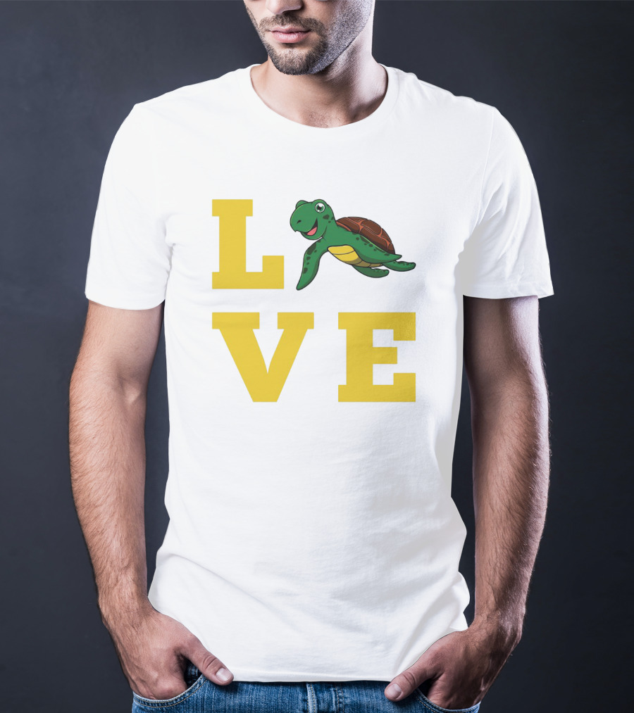 LOVE Turtles Funny Kids Sea Drawing Playful T-Shirt