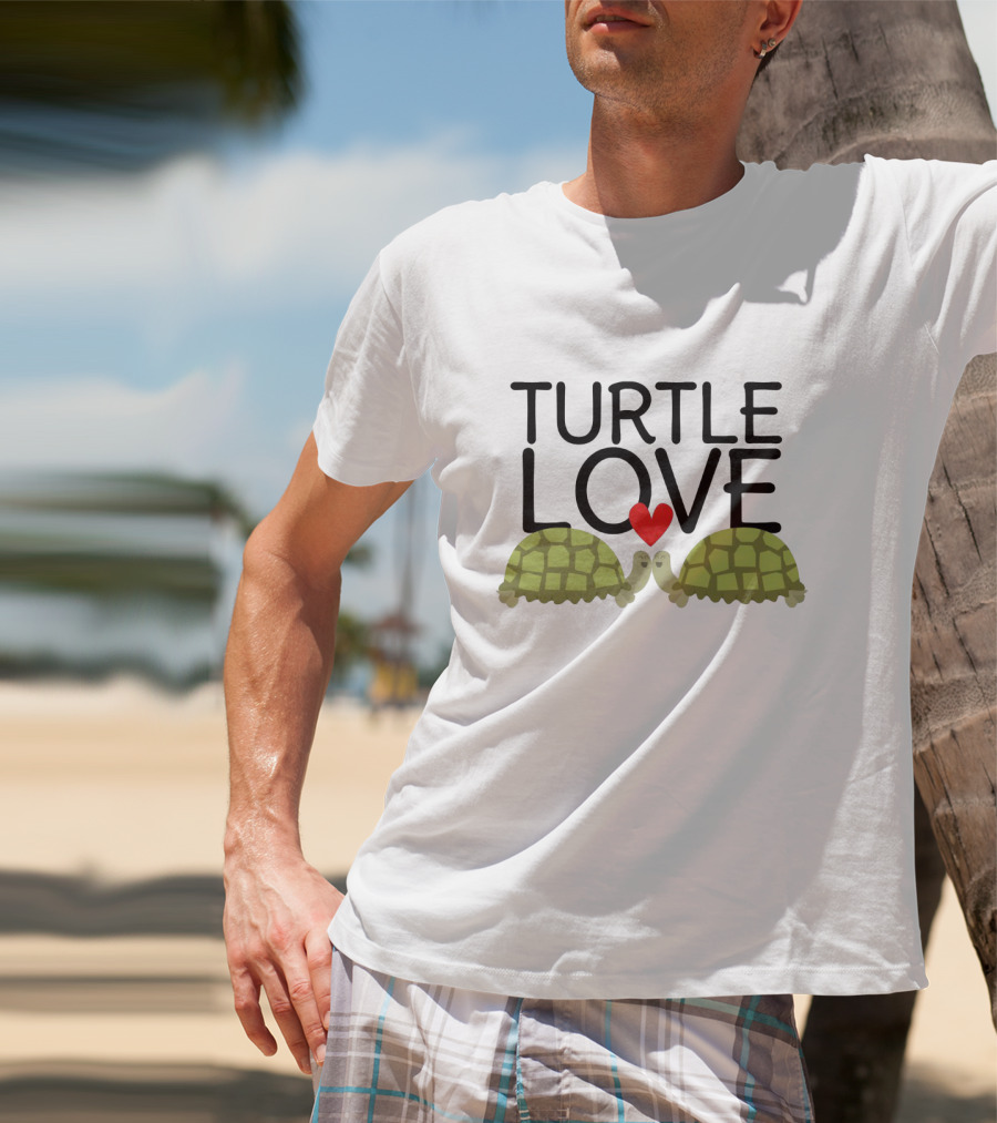 Turtle Love Heart Connection With Kissing Turtles T-Shirt