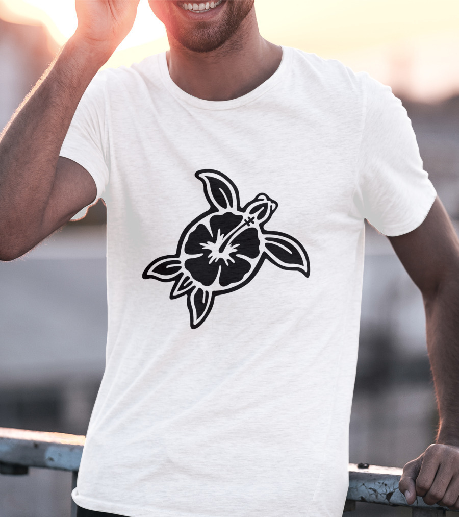 Hibiscus Flower Turtle T-Shirt