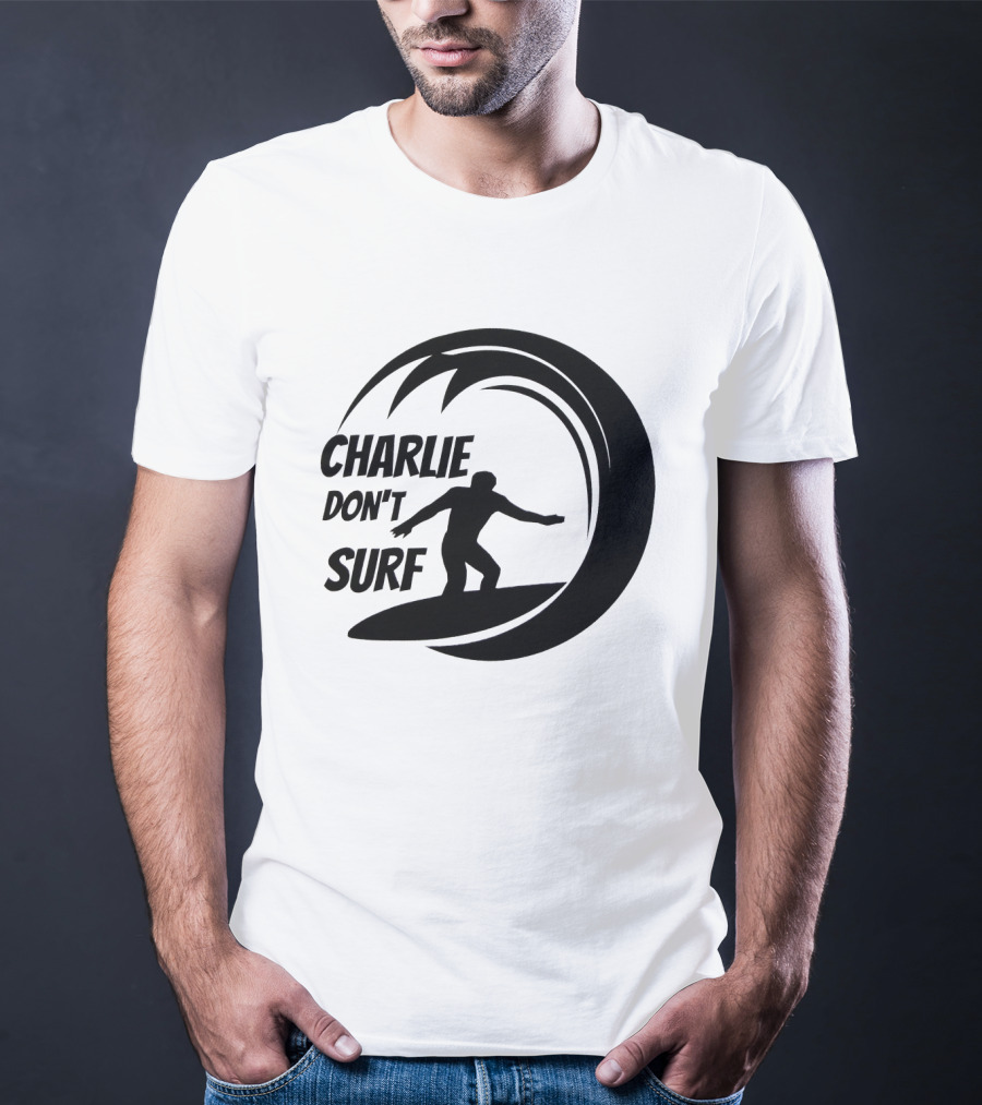 Charlie Don't Surf Silhouette Surfer Wave T-Shirt