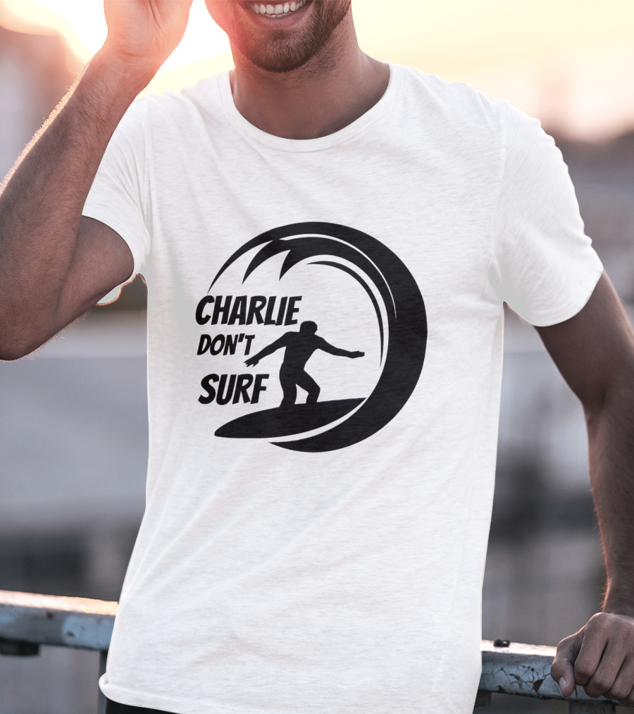 Charlie Don't Surf Silhouette Surfer Wave T-Shirt