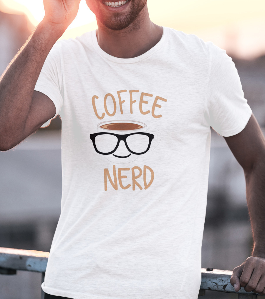 Coffee Nerd Funny Glasses Coffee Mug Face T-Shirt