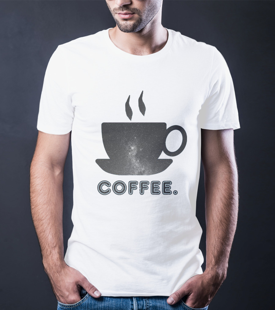 Coffee Cup With Starry Galaxy Design And Steam T-Shirt