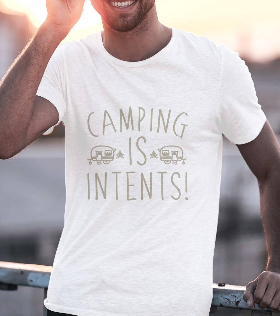 Camping Is Intents Fun With Cute Caravan T-Shirt