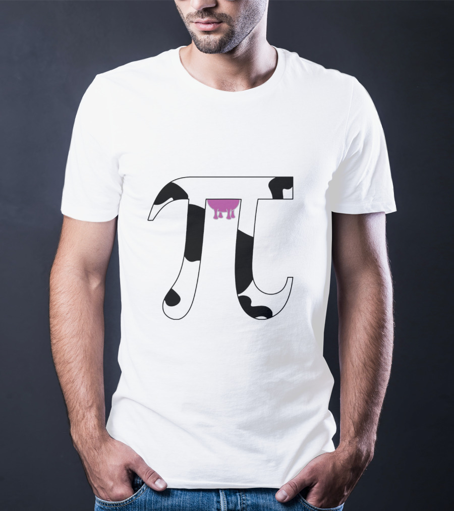 Pi Symbol With Cow Print And Udder T-Shirt