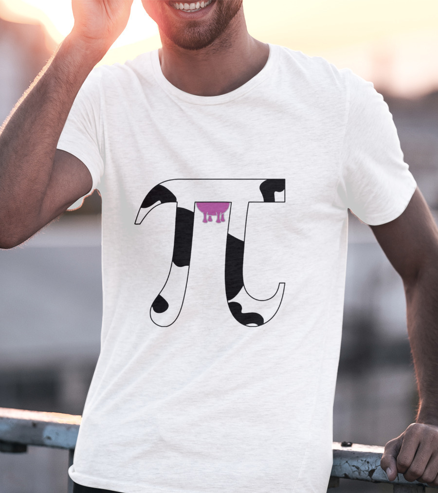 Pi Symbol With Cow Print And Udder T-Shirt