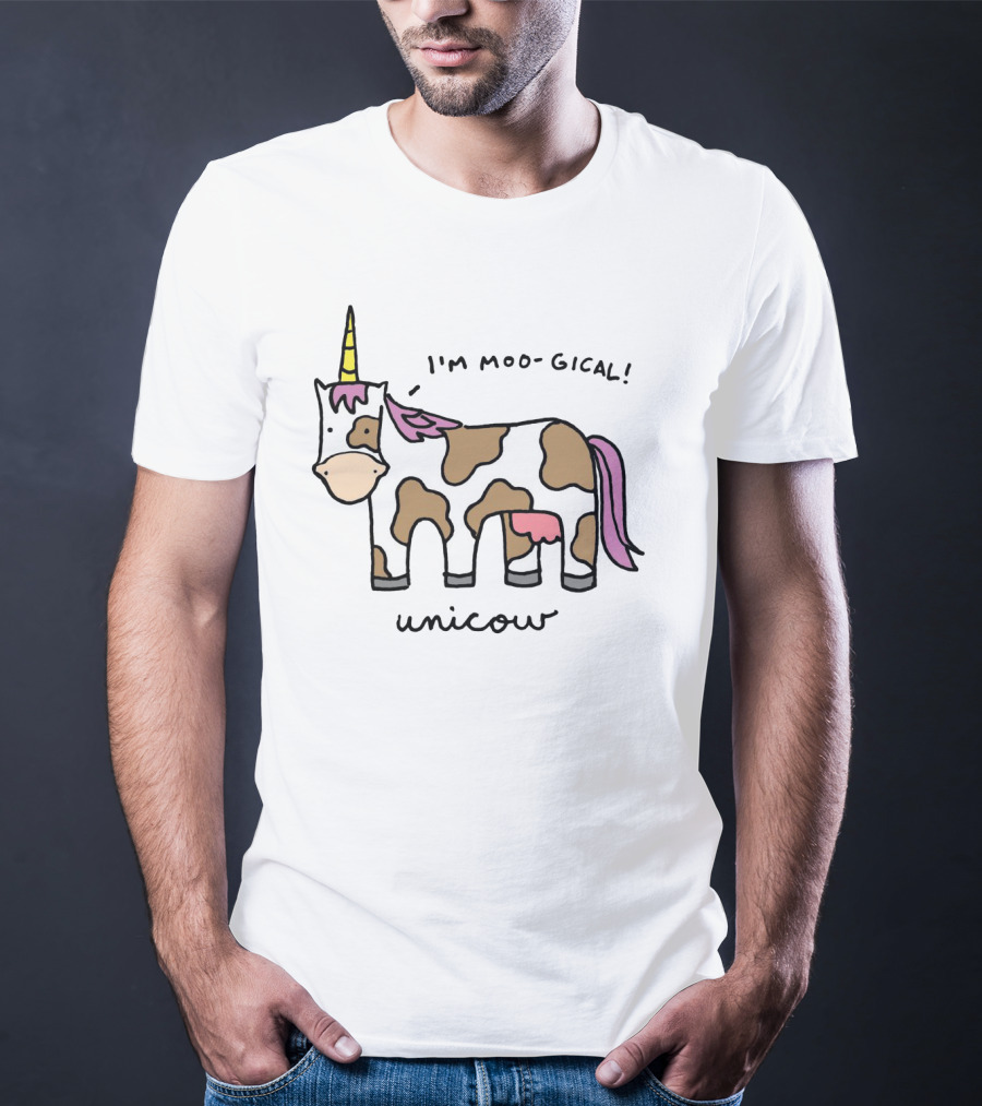 Unicow I'm Moo-gical Fun Cartoon Illustration With Unicorn And Cow Combo T-Shirt