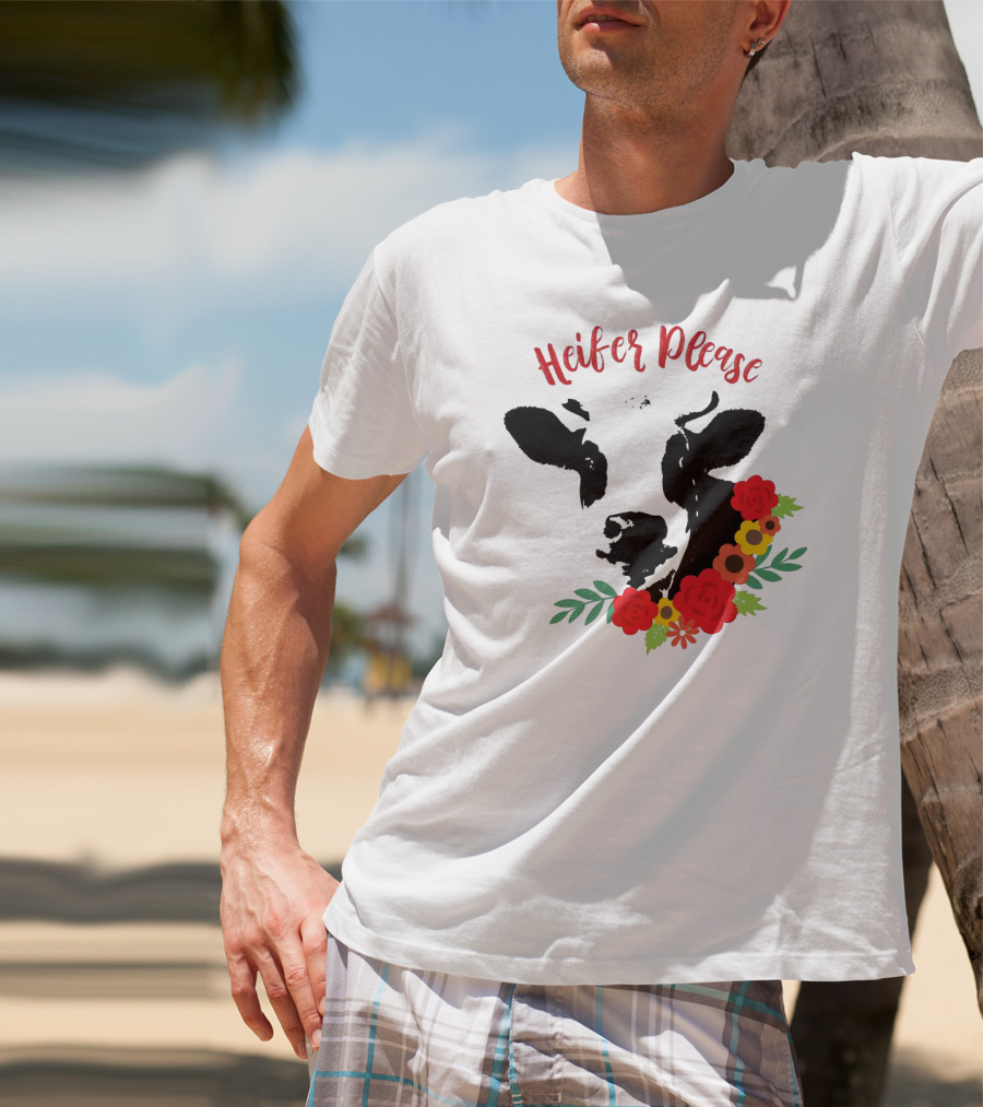 Heifer Please Cow With Floral Accents For Country Girls T-Shirt