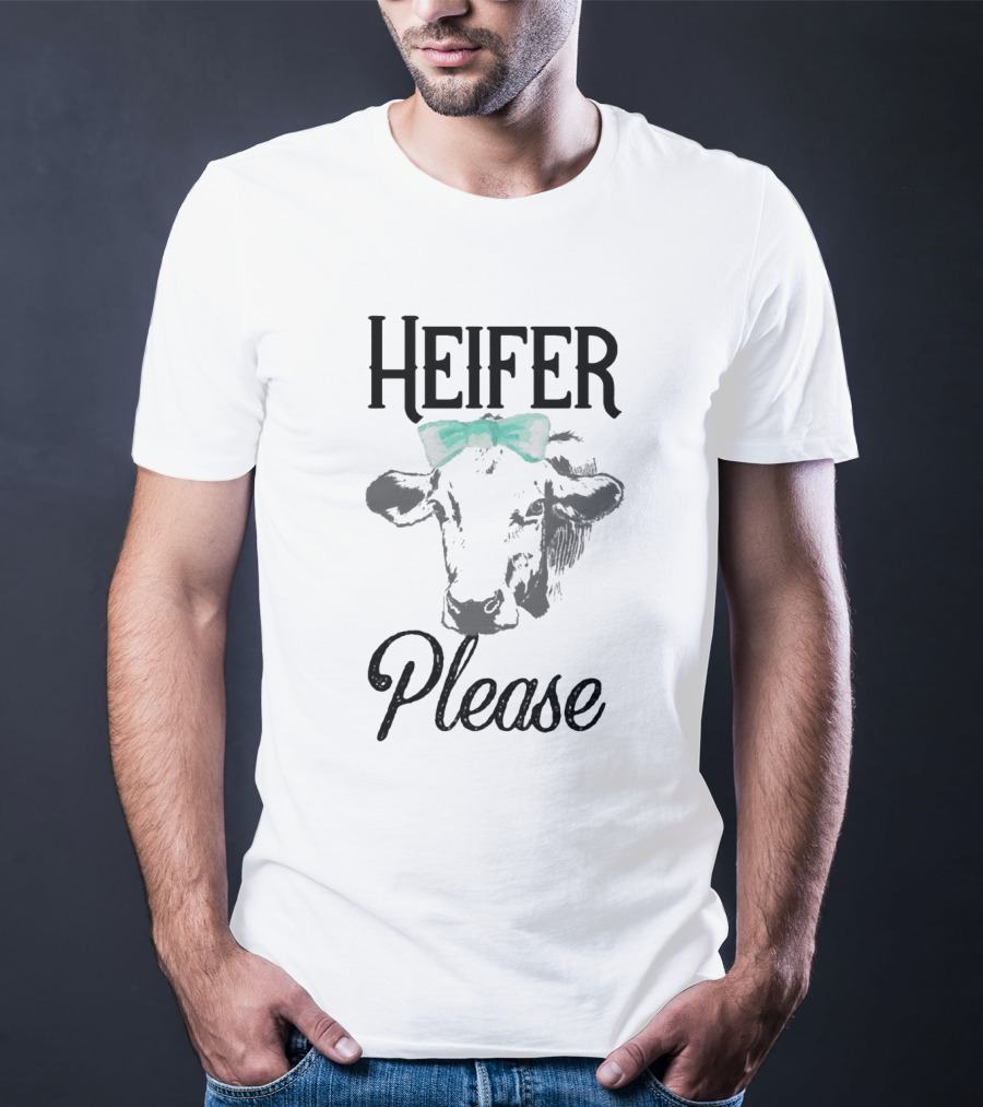 Heifer Please Cow Graphic With Bow T-Shirt