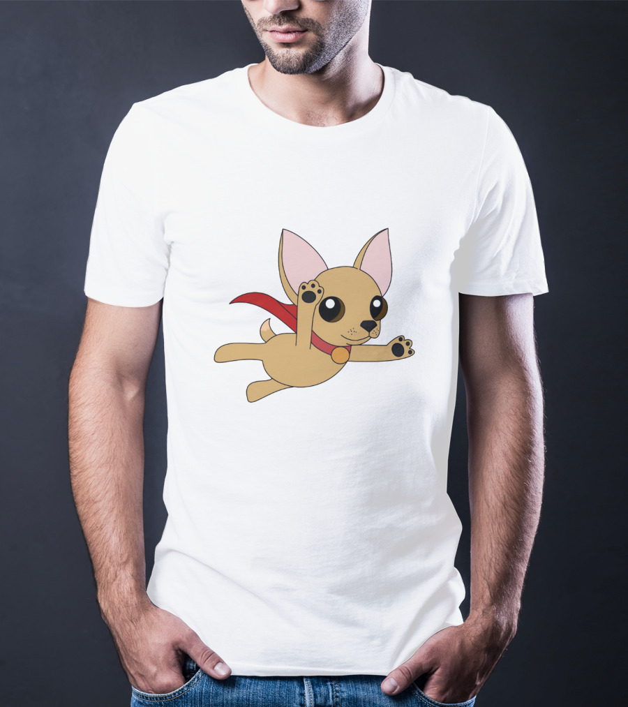 Flying Super Chihuahua With Red Cape T-Shirt