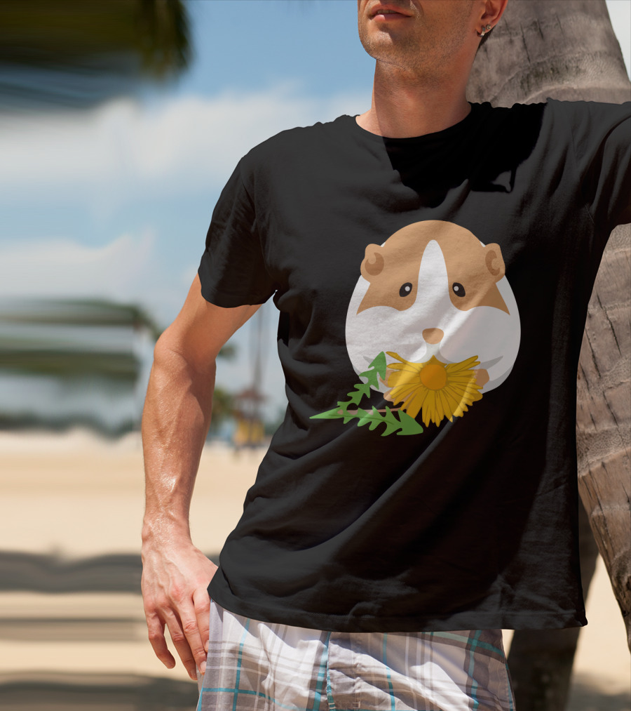 Guinea Pig With Dandelion And Green Leaves T-Shirt