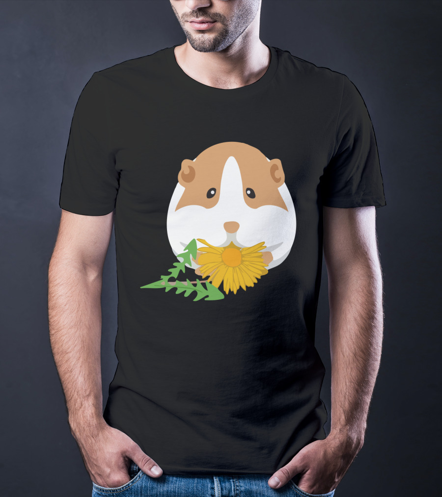 Guinea Pig With Dandelion And Green Leaves T-Shirt