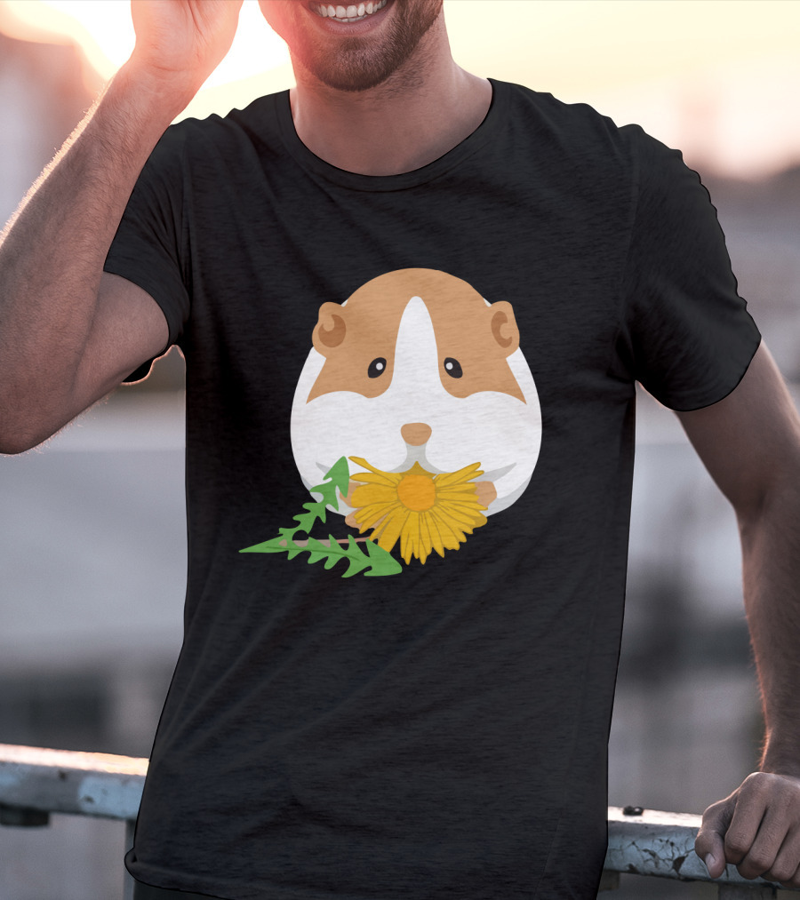 Guinea Pig With Dandelion And Green Leaves T-Shirt